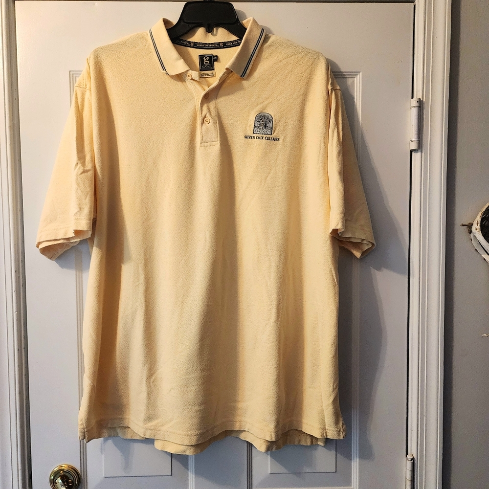 Silver Oak Winery Pale Yellow Polo Shirt. Size XXL